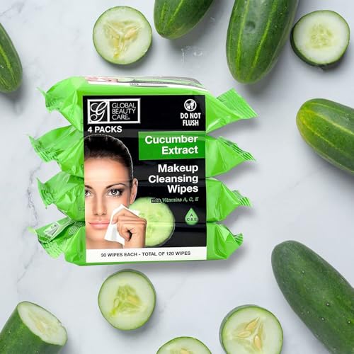 Global Beauty Care Makeup Remover Wipes (120 Count, Cucumber)
