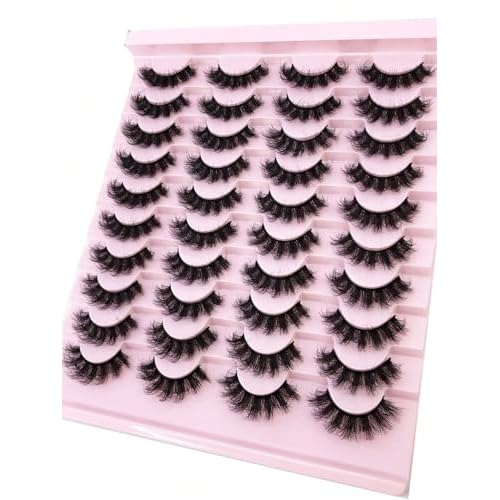 DIY Eyelash 3D Artificial Mink False Eyelashes 20 Pairs - Wholesale Fluffy Long Thick Lashes, Natural Look Imitation Mink, Reusable Makeup Eyelashes (ja-08)