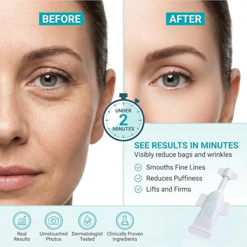Instantly Ageless - Instant Face Lift Cream - Skin Care Anti Aging Face Cream - Wrinkle Tightener - Eye Cream For Puffiness and Bags Under Eyes - Facelift 15 Vials