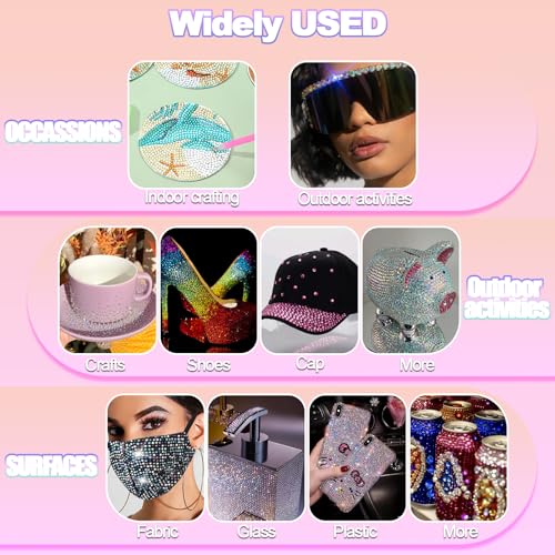 3 Boxes 120000+Pcs Resin Jelly Rhinestones for Bedazzling, 3mm Multicolor Flat Back Gems Bedazzler Kit with 6Pcs 10ml B7000 Glue, Colorful for Book Shoes Crafts Tumblers Nail Art DIY