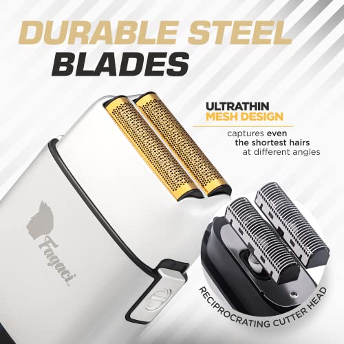 Fagaci 5 Speeds Double Foil Shavers for Men Professional Irritation Free, Close Clean Shaving Foil Razor, Electric Shavers for Men, Maquina de Afeitar para Hombre, Neck Barber Shaver