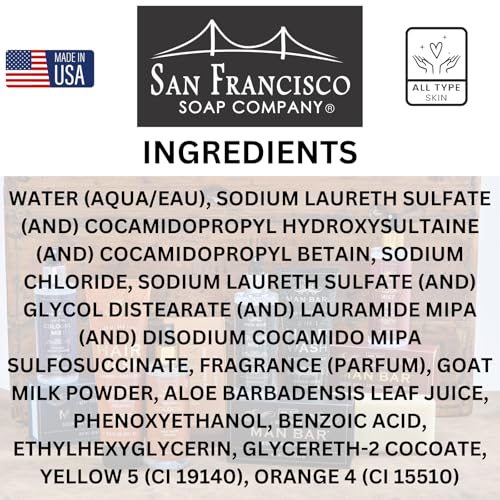 San Francisco Soap Company Clean & Caprine Goat Milk Hand Soap | Almond | Dye-Free Hand Soap | Enriched with Nourishing Goat Milk | Unisex Fragrance | 15.5 Fl oz