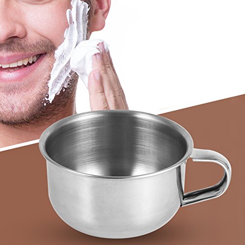 Shaving Soap Bowl Cup, Man Shaving Soap Bowl, 3.4inch Stainless Steel Soap Bowl with Handle, Metal Shaving Soap Mug Bowl Cup Shaver Cleansing Foam Tool for Man