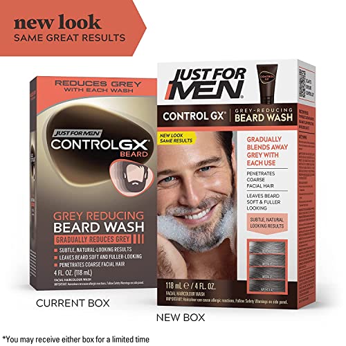 Just for Men Control GX Grey Reducing Beard Wash with Keratin, 4 Fl Oz (Packaging May Vary) - 6 Pack