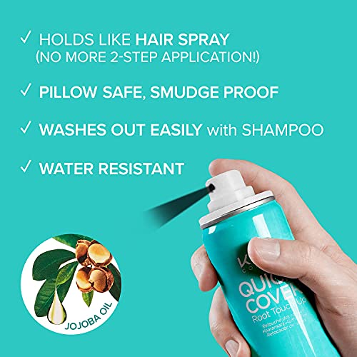 Kiss Quick Cover Root Touch Up Thickening Fiber Spray 3.38oz (Natural Black)