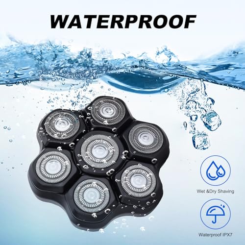 7 Blades Head Shaver Replacement Heads - Magnetic Shaver Replacement Heads - Universal Replacement Heads 2pcs