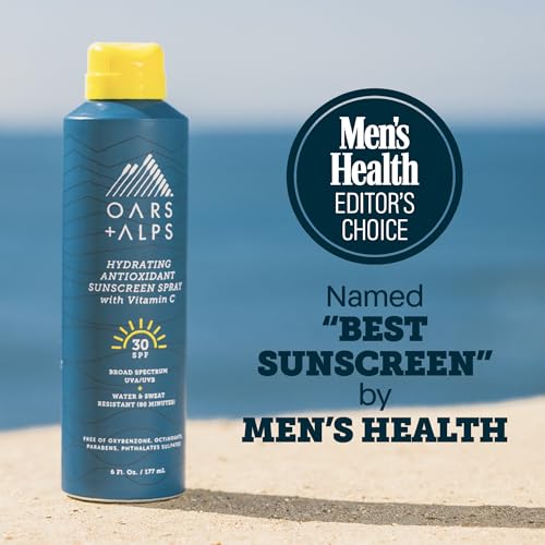 Oars + Alps SPF 30 Face & Body Broad Spectrum Sunscreen Spray | Fast-Absorbing, Lightweight, Non-Greasy, Hawaii Reef Act 104 Compliant, Water-Resistant, Octinoxate + Oxybenzone Free, 6 Oz, 2 Pack