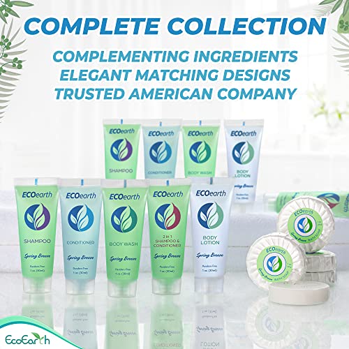 EcoEarth Travel Size Body Wash (1 fl oz, 100 PK, Spring Breeze), Delight Your Guests with a Revitalizing and Refreshing Hotel Body Wash, Quality Mini and Small Size Guest Hotel Toiletries in Bulk