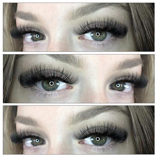Volume Lash Extensions 0.07D, Mix-15-20mm Eyelash Extension Matte Black, Easy Fan Volume Lashes Fluffy Matte Black Soft, D Curl Self Fanning Lash Extension Professional Eyelash Extensions