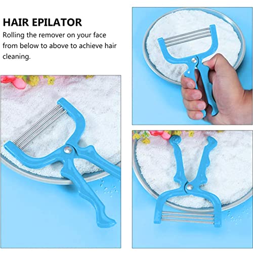 ZJchao 2pcs Spring Hair Remover, Stainless Steel Face Epilator Spring Threading for Women Face, Chin Hair, Upper Lip Hair, Mustache