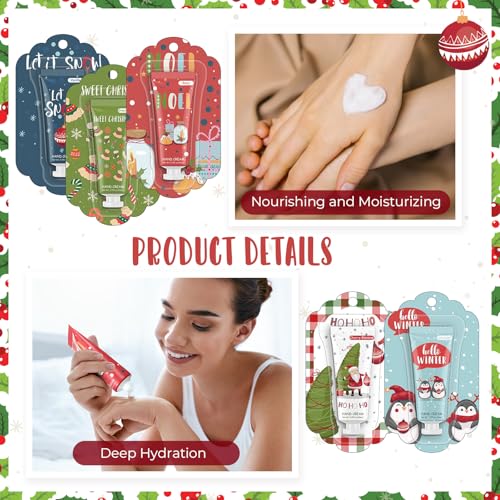 50 Pcs Christmas Gifts Hand Cream Bulk Mini Hand Lotion Travel Size Women Moisturizer Creams Christmas Stocking Stuffers Appreciation Gifts for Employee Coworkers Women Mom