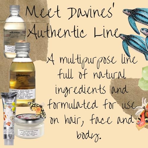 Davines Authentic Replenishing Butter, Deep Nourishing Mask for Face, Hair & Body - 98% Natural Shea Butter Formula - Restores Dry Skin & Damaged Hair, 6.76 Fl Oz
