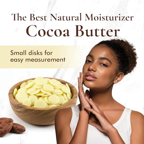 Raw Cocoa Butter-16 oz. - Non GMO - Vegan - Small disks for easy measurement - By SAAQIN ¢ç - Sold exclusively by HalalEveryday