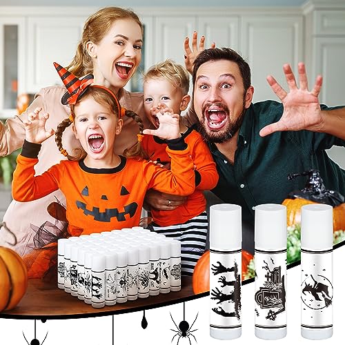 100 Pack Halloween Party Favors Gifts Bulk Spooky Skull Lip Balms Halloween Fall Thanksgiving Party Thank You Gifts Treat Bag Stuffers Supplies for Adults Women Men(100)