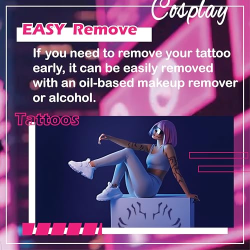 Temporary Tattoos Rumii Cosplay Accessories,Cosplay Tattoos Stickers Purple (2)