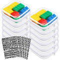 12 Pcs Clear Hard Zipper Case Plastic Zipper Pouch with 5 Sheets Alphabet Stickers Double Toy Storage Organizer Makeup Case for Travel Building Blocks Puzzles Cosmetic(5 x 5 x 2¡±)