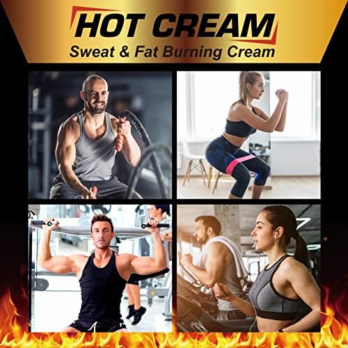 Hot Sweat Cream, Fat Burning Creams for Belly Natural Weight Loss Cream Weight Loss Workout Enhancer for Women and Men Cellulite Treatment for Thighs Legs Abdomen Arms and Buttocks