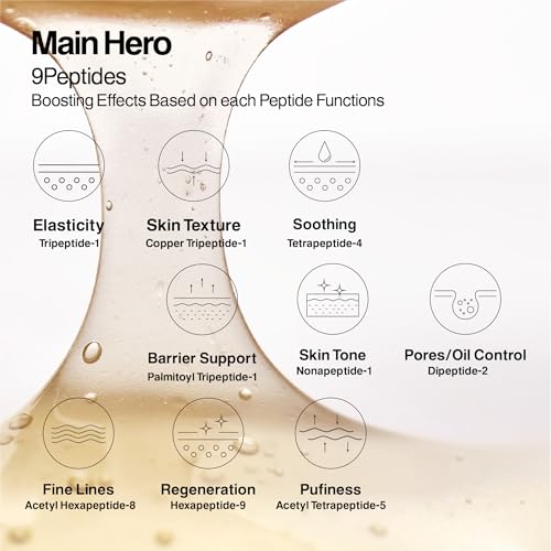 9PEPTIDES MYCO Boosting Dose 30ml (1.014 fl.oz) Anti-Aging Peptide Serum for Face ? Hydrating Korean Booster with Niacinamide & Mushroom Complex ? Collagen Support, Smooth Wrinkles