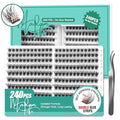 Self Adhesive Lash Clusters, 240 Pcs Individual Eyelashes No Glue Needed, 8?16mm Fluffy Wispy Cluster Lashes, DIY Lash Extension Kit for Natural Volume Look with Tweezers