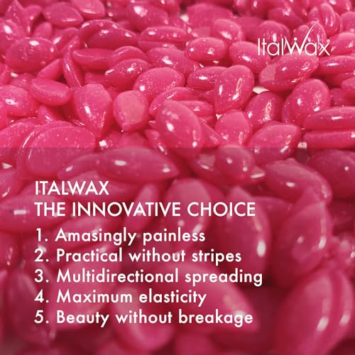 Italwax Cherry Pink Glowax - 400g / 14.10 oz - Hard wax beads for hair removal - Synthetic formulation ideal for sensitive skins - Recommended for delicate areas