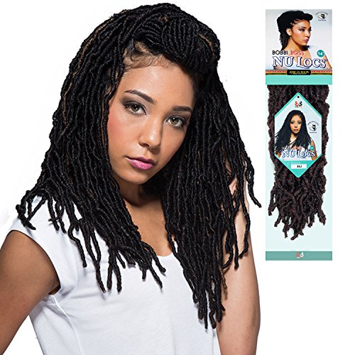 Bobbi Boss Synthetic Hair Crochet Braids African Roots Braid Collection Nu Locs 14" (6-PACK, 1B)