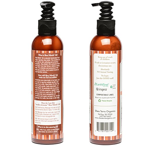 Shea Terra Organics Shea Nilotik¡¯ Oil Fragrance Free For Sensitive Skin |Natural Skin Daily Moisturizer - 8 oz