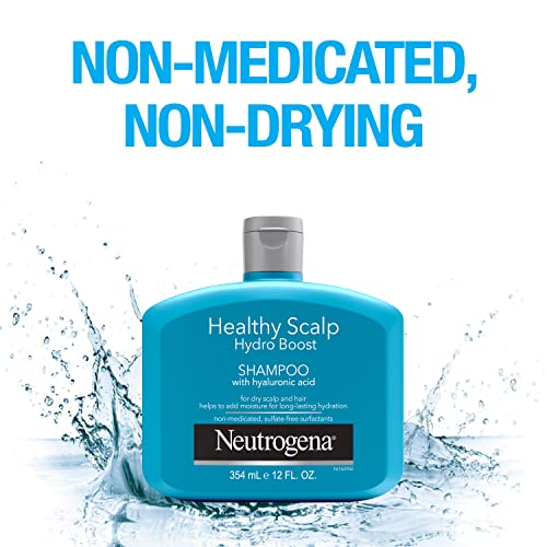 Neutrogena Moisturizing Healthy Scalp Hydro Boost Shampoo for Dry Hair and Scalp, with Hydrating Hyaluronic Acid, pH-Balanced, Paraben & Phthalate-Free, Color-Safe, 12 fl oz
