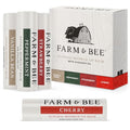 Natural Lip Balm ? Variety Pack - Organic & Natural Ingredients - Beeswax Based Lip Care Chapstick - Great Gift - Farm & Bee - 0.15oz (Pack of 4 - Vanilla Bean/Peppermint/Strawberry/Cherry)
