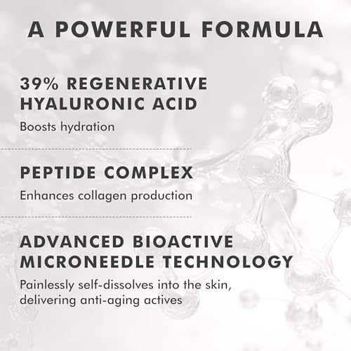 Skyn ICELAND Dissolving Microneedle Under Eye Patches with 39% Hyaluronic Acid and Peptides, No Slip Overnight Eye Mask for Fine Lines, Wrinkles and Hydration, Vegan, All Skin Types, 1 Pair