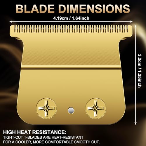 Replacement Hair Trimmer Blades Compatible with BaByliss FX787, FX799, FX726, FX729, FX707Z, DLC 2.0 Standard & Fine, Tooth T-Blades for Precision Hair Trimmers, Long-Lasting Barber Trimmer Blades