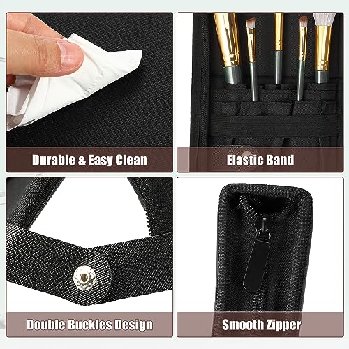 VOCOSTE Foldable Makeup Brush Holder, 23 Pockets Makeup Brush Organizer, Stand-up Makeup Brush Travel Bag Cosmetic Case, Portable Travel Makeup Brushes Case Handbag