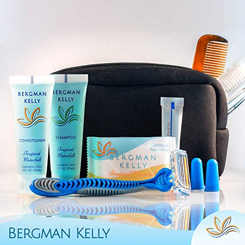 BERGMAN KELLY Rectangular Hotel Soap Bars, Shampoo & Conditioner 3-Pc Set (0.5 oz each, 150 pc, Tropical Waterfall), Delight Guests with Invigorating & Refreshing Bulk Travel Size Hotel Toiletries