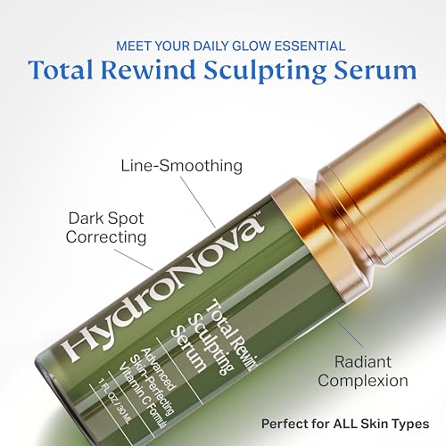 HYDRONOVA Skincare Bundle: Anti-Aging Face & Neck Cream + Total Rewind Sculpting Serum ? Skin-Firming, Wrinkle-Reducing Moisturizer & Line-Smoothing Dark Spot Corrector