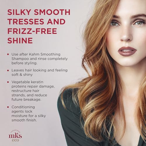 MKS eco Kahm Smoothing Conditioner, Original Scent - Detangle, Moisturize & Repair Hair - With Moroccan Argan Oil, Hemp Seed Oil & Vegetable Keratin Protein - Vegan, Cruelty Free