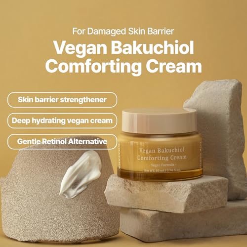 Vegan Bakuchiol Comforting Cream, Gentle Retinol Alternative, 25% Shea Butter, Barrier Strengthening & Hydrating, Dew Drop Texture, 2.7 fl.oz