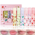6Pcs Roll On Lip Gloss Oil Set,Hydrating and Nourishing Lips Light Lip Oil,Fruit Scents Vegan Lip Oil for Women
