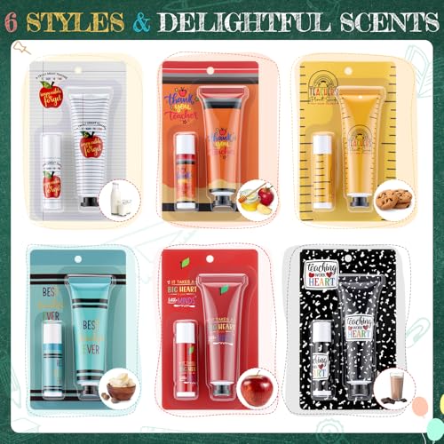 Loopeer 36 Sets Teacher Appreciation Gifts Bulk Hand Cream Lip Balm Set Thank You Gift Travel Size Hand Lotion Moisturizing Lotion Set for Teacher Appreciaton Week Graduation Staff Coworkers