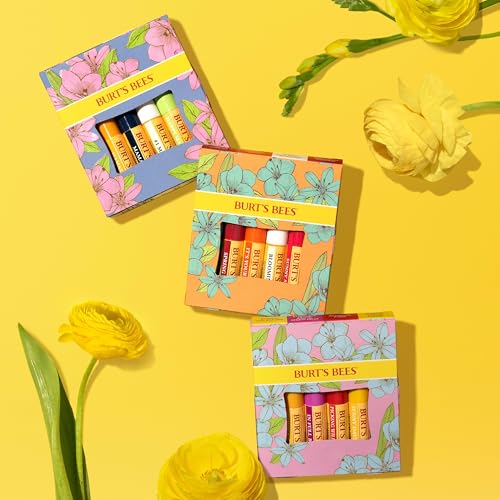 Burt's Bees Gifts Ideas - Just Picked Lip Balm Set, Pomegranate, Watermelon, Sweet Mandarin, Coconut & Pear, Natural Origin Lip Treatment, 4 Tubes, 0.15 oz.
