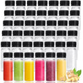 60 Pcs 2 Oz Small Plastic Bottles for Liquids,Ginger Shots Bottle with Cap,Mini Travel Containers for Juice,Liquids,Whiskey,Milk(Black)