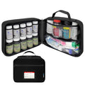 Large Pill Bottle Organizer With Emergency Card - 10 Pockets Medicine Bag for Travel & Home Storage - Black