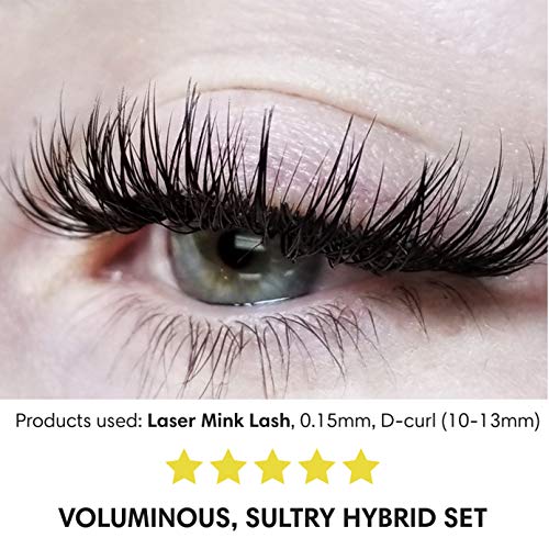 BL Laser Mink Classic Synthetic Lashes, 0.15 Thickness, D Curl 9mm, Natural Semi Permanent Eyelashes, Longer-lasting Eyelash Extension Supplies