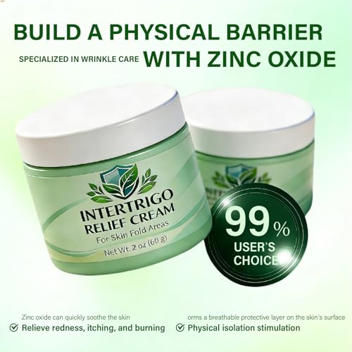 Intertrigo Cream - Intertrigo Barrier Cream With Zinc Oxide & Undecylenic Acid, Helps Support Skin Comfort, Reduce Moisture & Friction - 2 Oz (1, 1)
