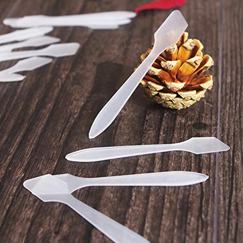 100 Pack Cosmetic Spatulas, Small Plastic Spoon for DIY Facial Mask Stick, Face Cream, Crafts, Disposable Makeup Spatula, Multipurpose Mini Applicator for Mixing, Skincare, Sampling, Waxing