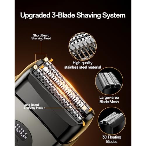 Electric Razor for Men, Foil Shavers Beard Trimmer for Men, Mini Face Shaver for Men, Cordless Travel Body Hair Shaver for Facial, Neck