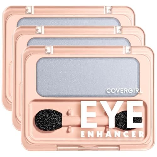 COVERGIRL 3-Pack Sterling Blue Shimmer Eyeshadow, Silky Sheer Formula, Easy to Blend, Cruelty-Free, Eyeshadow Makeup, Palette