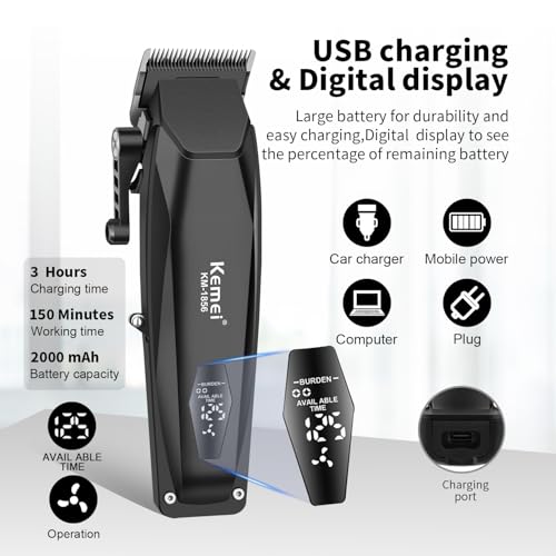 Beard Trimmer for Men, Electric Razor Shaver, Waterproof Electric Razor for Men, Hair Trimmer, Nose Hair Trimmer, Cordless Hair Clippers, Adjustable Beard Grooming Kit