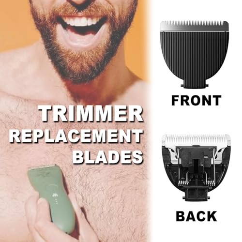 4 Packs Black Replacement Blades for Meri-dian Trimmer,Compatible with Meridian Body Trimmer Onyx & Sage£¬Hygienic Ceramic Replacement Blades