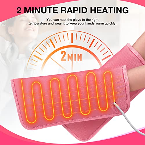 Noverlife Electric Heated Mittens Gloves for Paraffin Hand Wax Treatment, Nail Art Manicure Warmer Mittens, Beauty Therapy SPA Mitts for Women Beauty Treatment