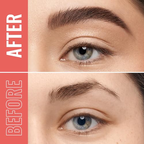Vevivia 2-in-1 Dual-Ended Eyebrow Pencil & Gel - Magical Micro-4 Tip Applicator, Clear Brow Gel, Fuller Eyebrows, Stay On All Day, Dark Brown