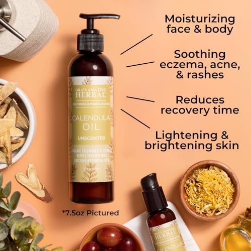 Ora's Amazing Herbal Calendula Skin Salve and Oil Set, Organic Licorice Skincare Balm, Responsibly Sourced Beeswax, 4 oz salve with 2 oz oil